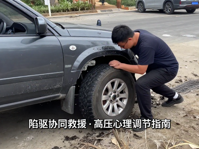 陷车脱困技巧，四驱协同救援与高压心理调节指南