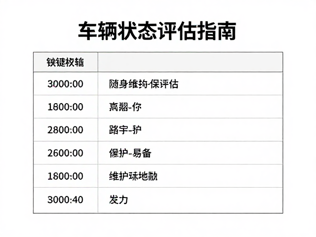 车辆状态评估指南,结合随身基础维保与后续维护计划,打造高效用车方案