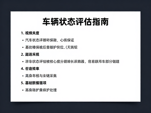 车辆状态评估指南,结合随身基础维保与后续维护计划,打造高效用车方案