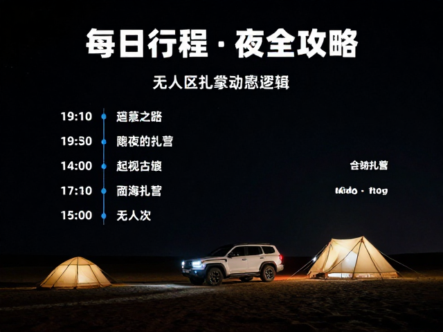 无人区边缘自驾，每日行程排布与夜间临时扎营方案全攻略