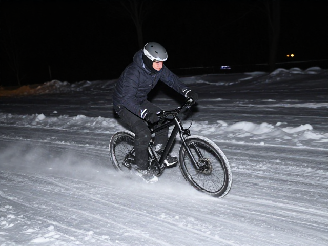 冬季夜间冰雪骑行模拟，前轮打滑如何救车？刹车与抓地力核心技巧