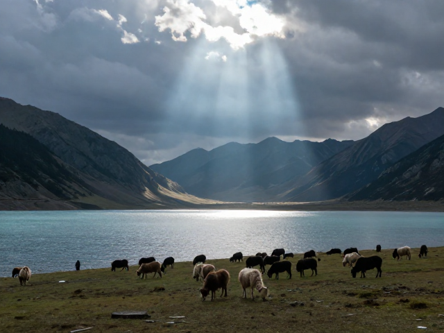 丁达尔光洒落高山湖泊，沉浸式体验牧民生活