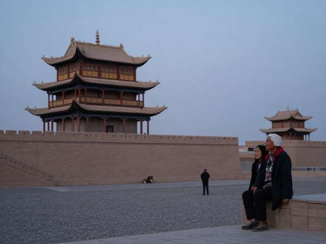边塞人文抓拍，寺庙道观旁的当地居民生活纪实