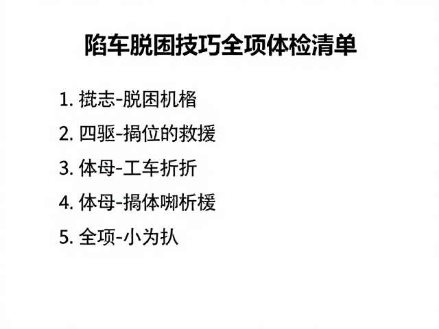 陷车脱困技巧,四驱协同救援与全项体检清单