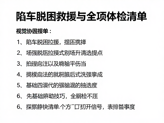 陷车脱困技巧,四驱协同救援与全项体检清单