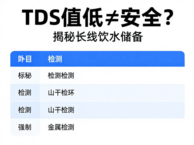 TDS值低&ne;安全？揭秘重金属检测，打造长线饮水储备