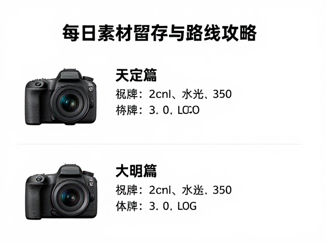 单反微单拍摄指南，每日素材留存与路线攻略参考