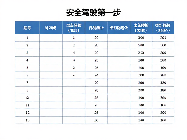 安全驾驶第一步，出车预检、保养统计与灯光校准详解