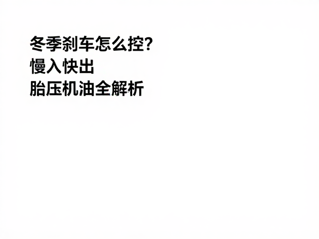 冬季刹车怎么控?慢入快出,胎压机油全解析