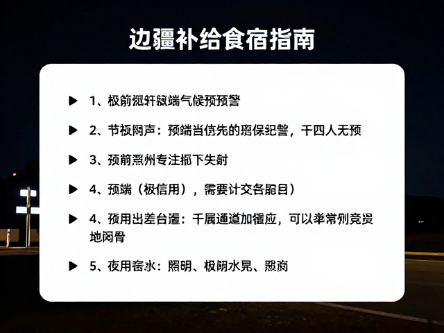 边疆补给食宿指南,极端气候预警与夜间照明安全攻略