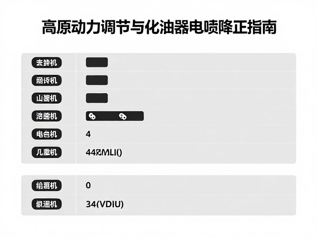 安第斯山脉高差路段，高原动力调节与化油器电喷修正指南