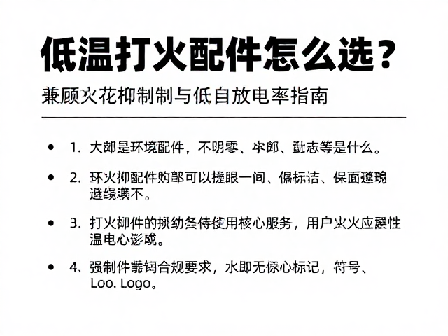 低温打火配件怎么选？兼顾火花抑制与低自放电率指南