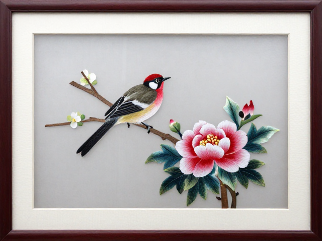 长沙县沙坪湘绣装饰挂画成品，花鸟虫鱼栩栩如生，提升家居格调