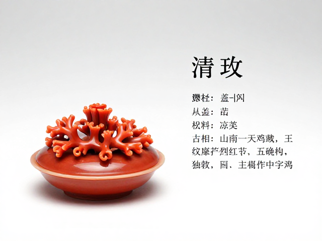珊瑚材质与“盖”器型的从属关系