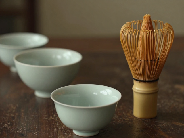 宋代点茶茶筅古式器型搭配景德镇瓷茶具,釉色温润尽显雅韵
