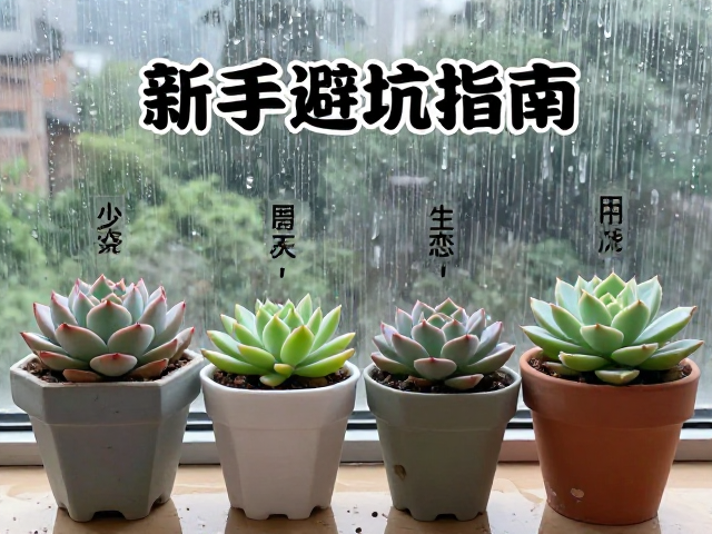 多肉新手避坑指南，阴雨天少浇，千万别用不透气花盆