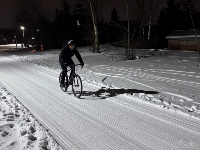 夜间冰雪骑行模拟,积雪防滑与预判车辆轨迹实战指南