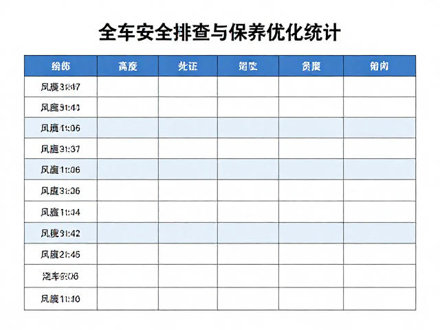 全车安全排查与保养记录统计，风挡高度角度调节优化指南