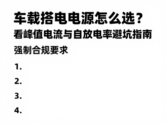 车载搭电电源怎么选？看峰值电流与自放电率避坑指南