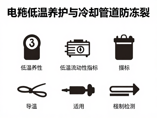 电瓶低温养护与冷却管路防冻裂，关注低温流动性指标
