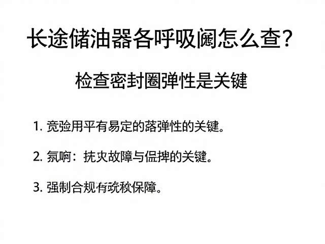长途储油器具呼吸阀怎么查？检查密封圈弹性是关键