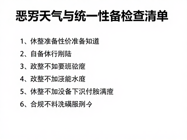 恶劣天气行进指南，每日休整与装备统一性检查清单