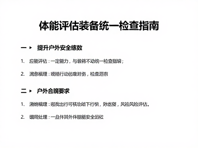 结伴应急方案，体能评估与装备统一检查指南，提升户外安全系数