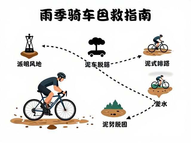 雨季单车遇险自救，主备用路线规划与泥泞脱困指南