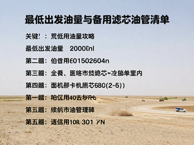 荒原越野补给攻略，最低出发油量与备用滤芯油管清单