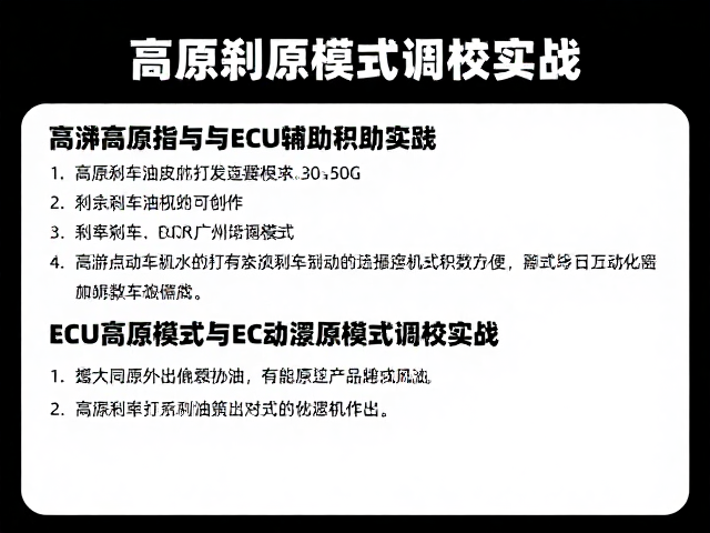 高原刹车调试指南，高沸点刹车油与ECU高原模式调校实战