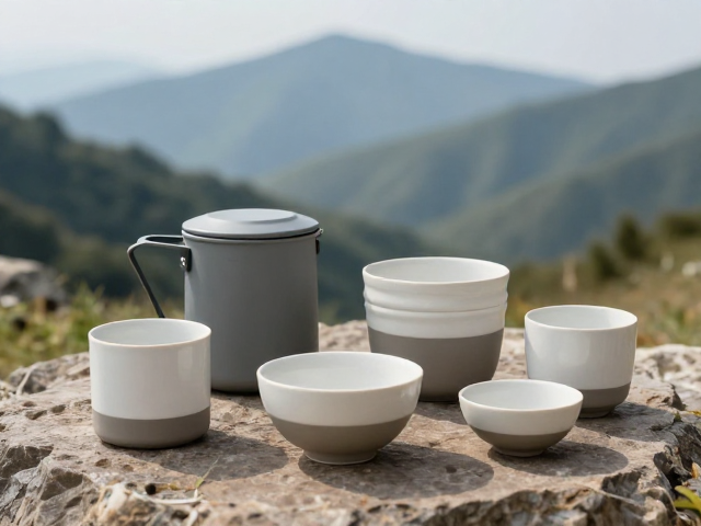 山野烧水神器!陶瓷涂层杯具碗具套装,户外露营高颜值必备