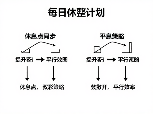 每日休整计划,休息点同步与双列平行策略,提升效率