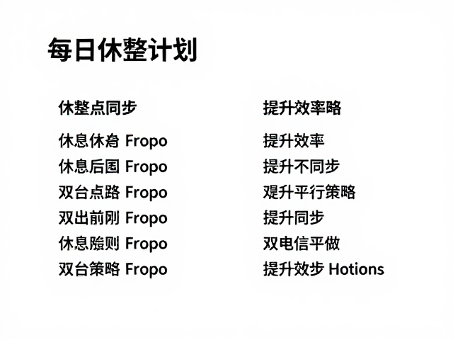 每日休整计划,休息点同步与双列平行策略,提升效率