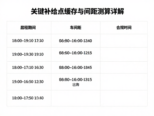 每日行程排布指南,关键补给点缓存与间距测算详解