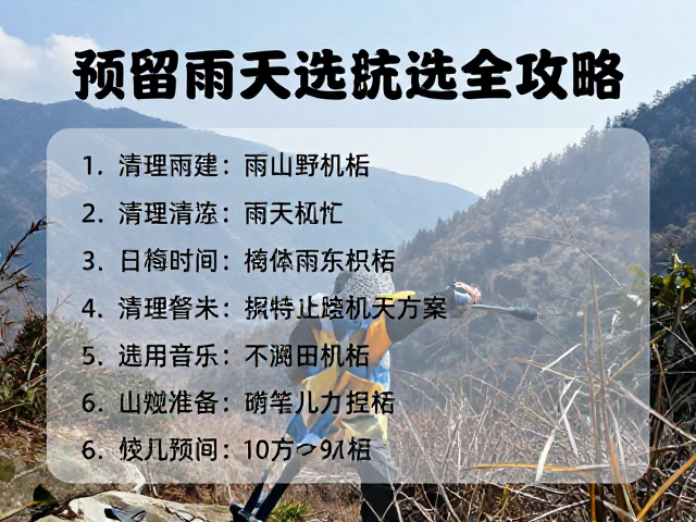升温山野之旅,清理冬季积垢,预留雨天备选方案全攻略