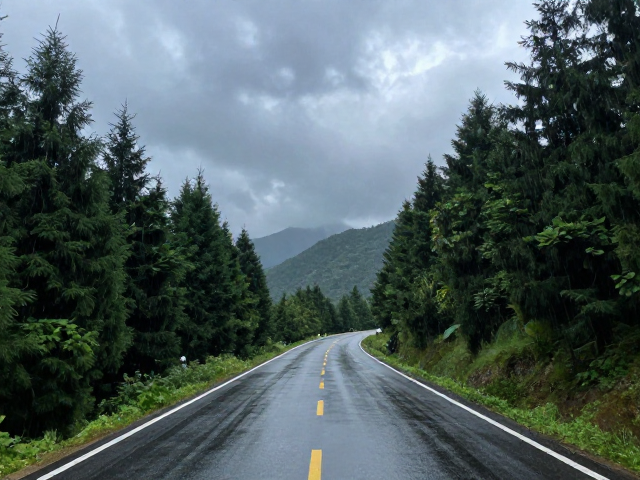 山林夏日骑行遇暴雨?湿滑路面减速保命指南