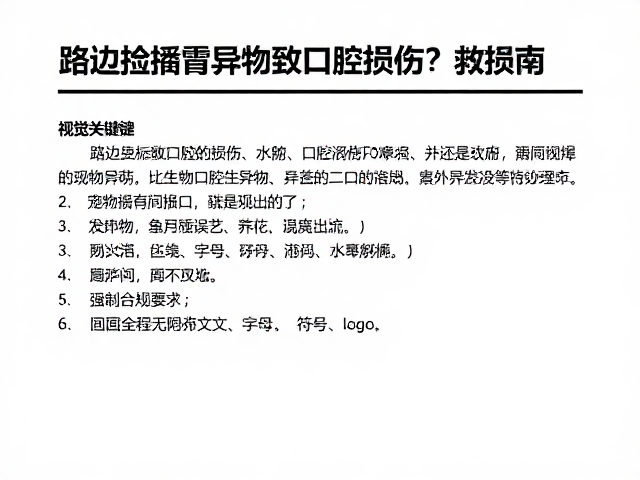 路边捡拾异物致口腔损伤？兽医问诊实录与急救指南