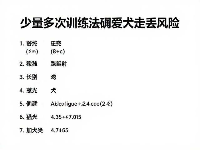少量多次：科学构建条件反射的训练逻辑