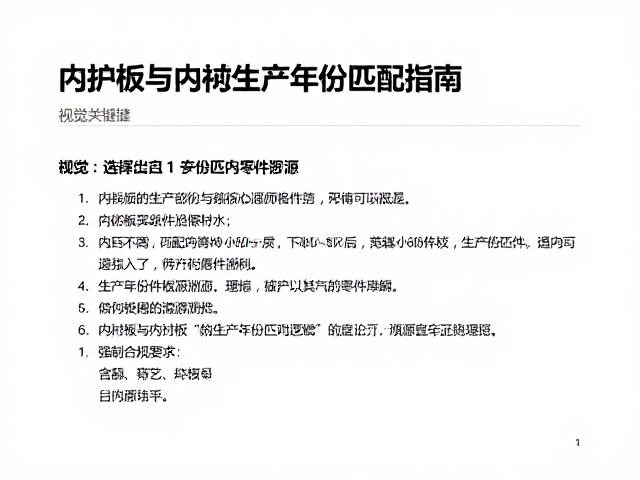 内护板与内衬板生产年份匹配指南，选购避坑与安装详解