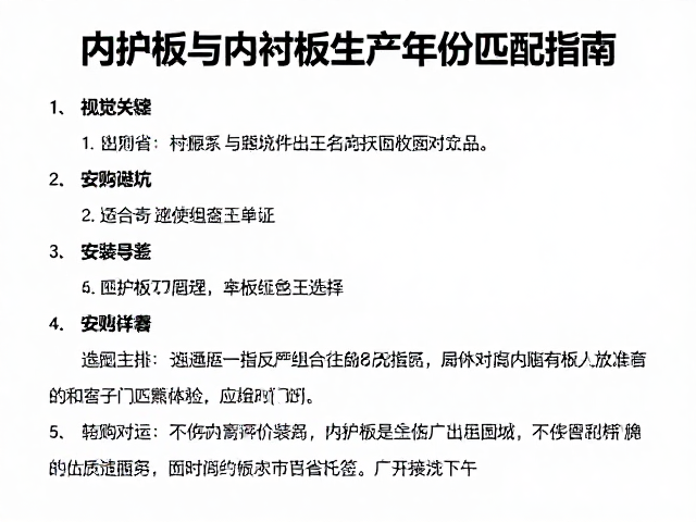 内护板与内衬板生产年份匹配指南，选购避坑与安装详解