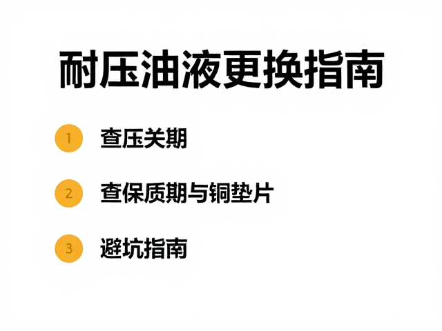 耐压油液更换指南，查保质期与铜垫片，避坑指南