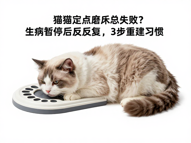 猫爪板定点磨爪总失败?生病暂停后反复,3步重建习惯