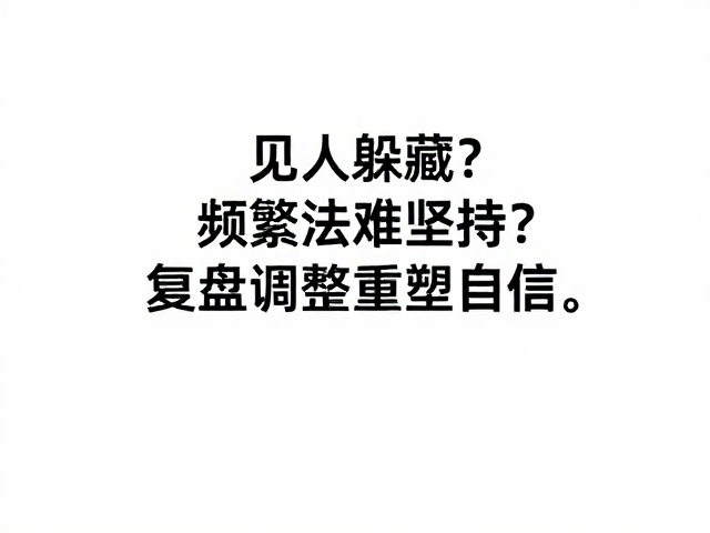 见人躲藏?频繁换法难坚持?用定期复盘调整重塑自信