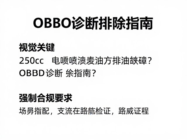 250cc电喷系统喷油嘴故障?OBD诊断排除指南