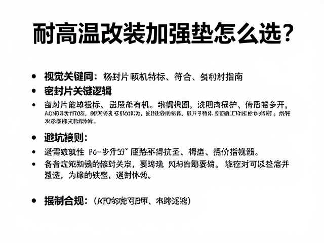 耐高温改装加强垫怎么选?密封片关键特性与避坑指南