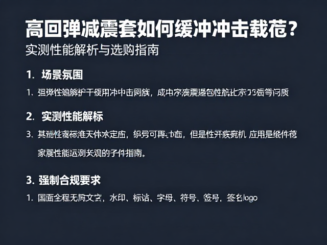 高回弹减震套如何缓冲冲击载荷?实测性能解析与选购指南