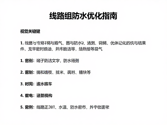 端子清洁与防水等级,线路组防水优化指南
