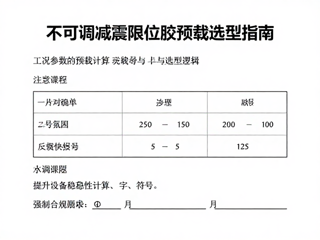 不可调减震限位胶预载选型指南,提升设备稳定性与减震效率