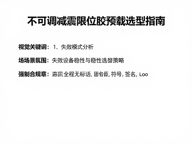 不可调减震限位胶预载选型指南,提升设备稳定性与减震效率