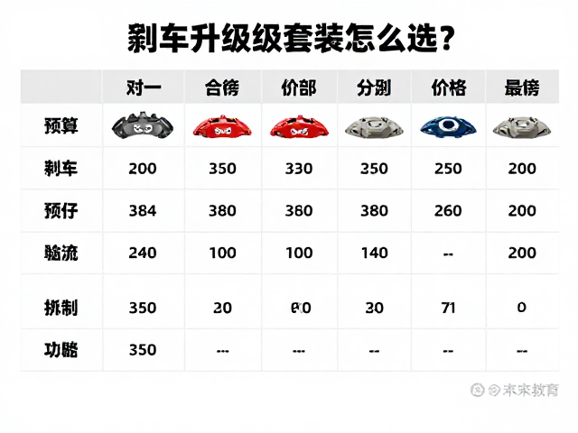 刹车盘升级套件怎么选?制动升级件价格预算与避坑指南